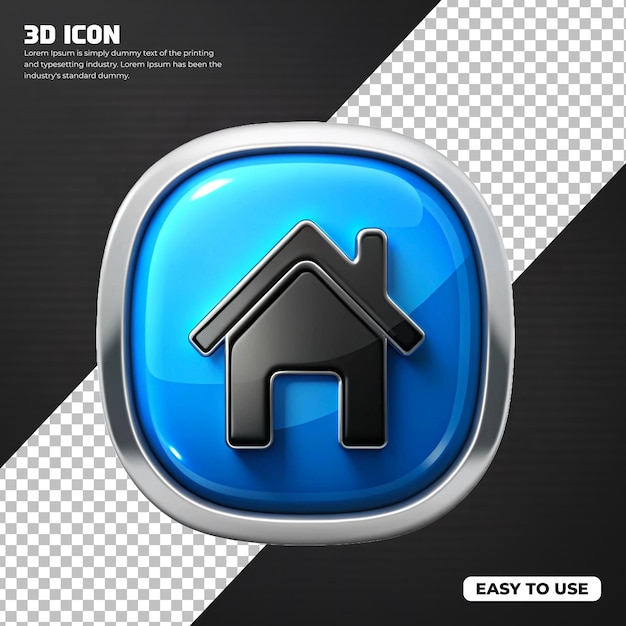 Icono de inicio 3D PNG con fondo transparente