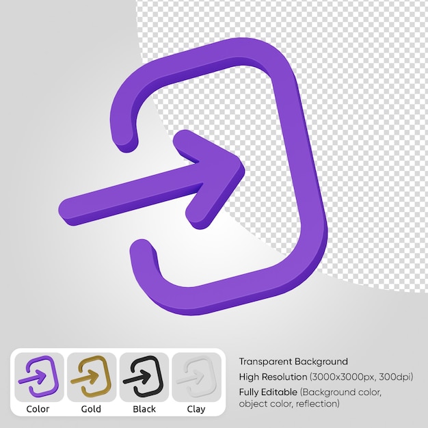 PSD icono de inicio de sesión 3d