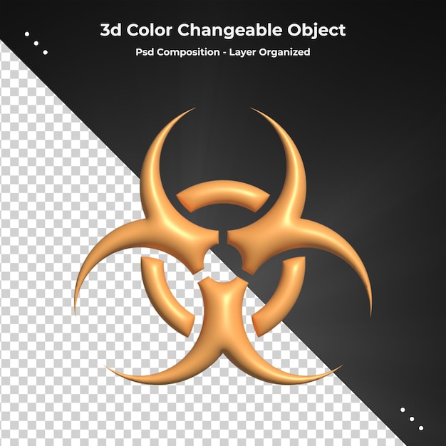 icono de insignia 3d renderizado para atención o señal de precaución en problema de peligro de alerta