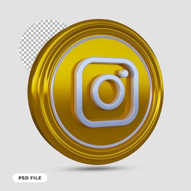 icono de instagram 3d render aislado