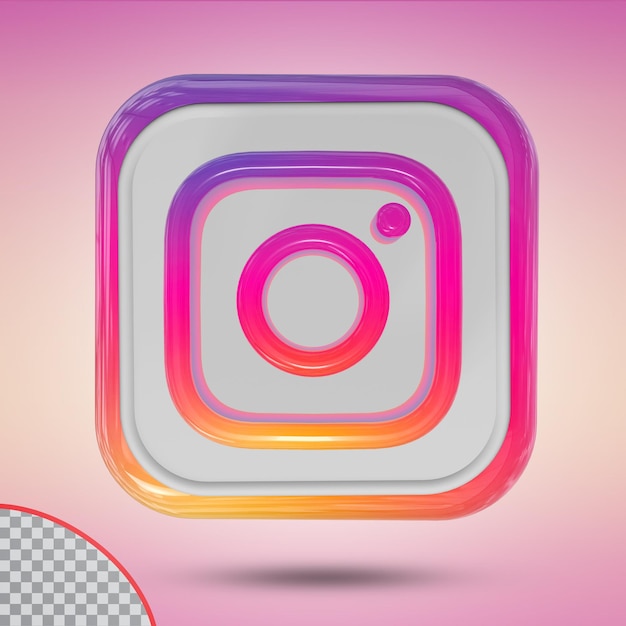 icono de Instagram cuadrado estilo 3D