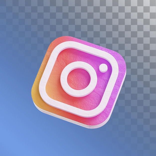 PSD icono de instagram ilustración 3d