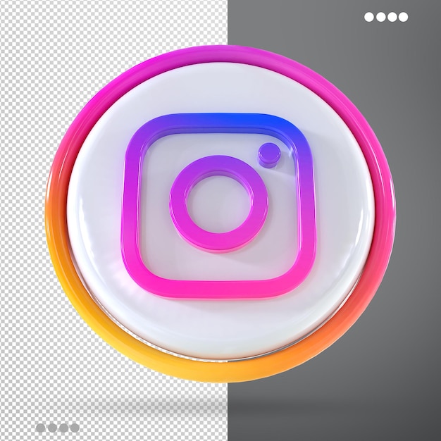 PSD icono de instagram redes sociales 3d