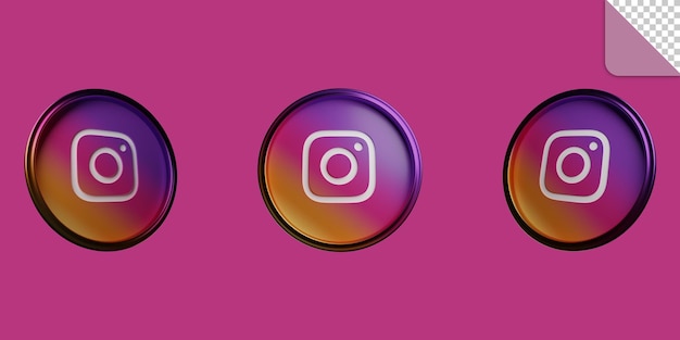 PSD icono de instagram de redes sociales 3d