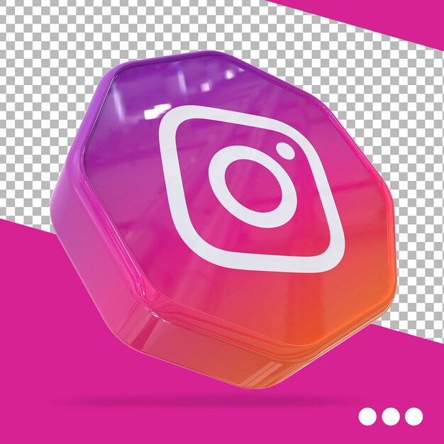 PSD icono de instagram redes sociales concepto 3d