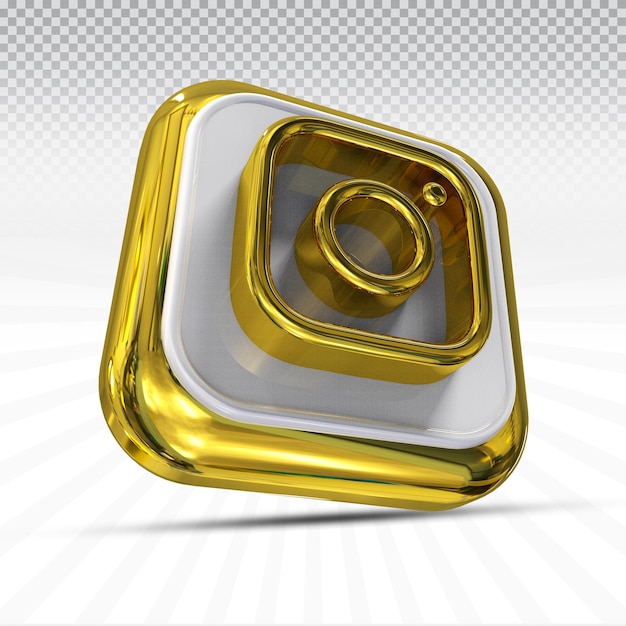 icono Instagram redes sociales en estilo moderno color oro