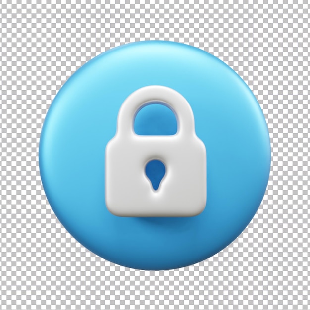 icono de interfaz de usuario de bloqueo de seguridad 3d aislado