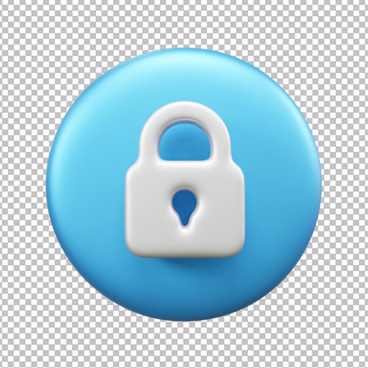 PSD icono de interfaz de usuario de bloqueo de seguridad 3d aislado