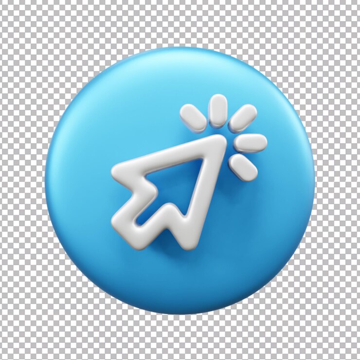 PSD icono de interfaz de usuario de cursor 3d aislado