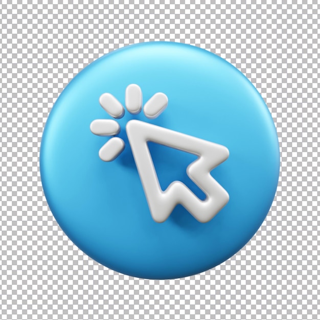 PSD icono de interfaz de usuario de cursor 3d aislado