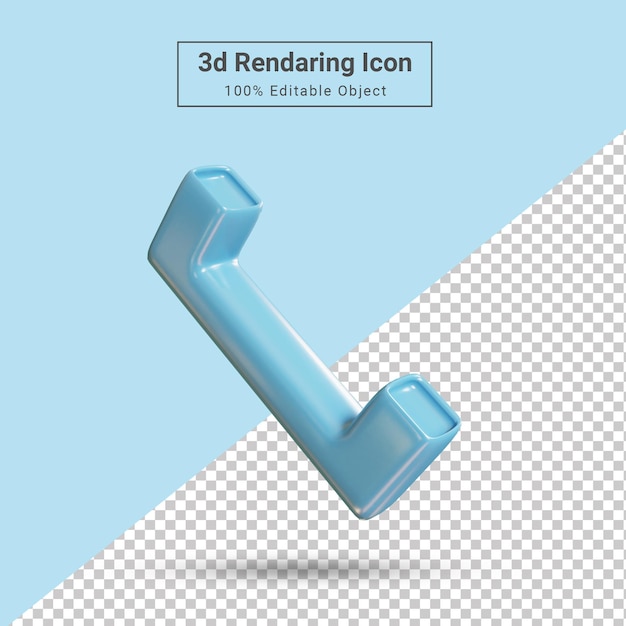 Icono de interfaz de usuario de llamada azul de renderizado 3d