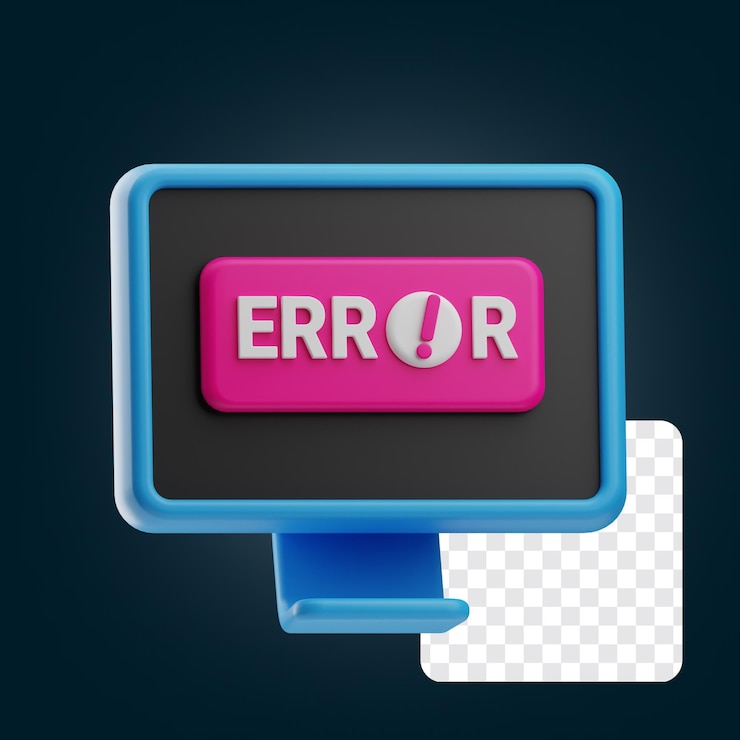 PSD icono de interfaz de usuario mensaje de error ilustración 3d