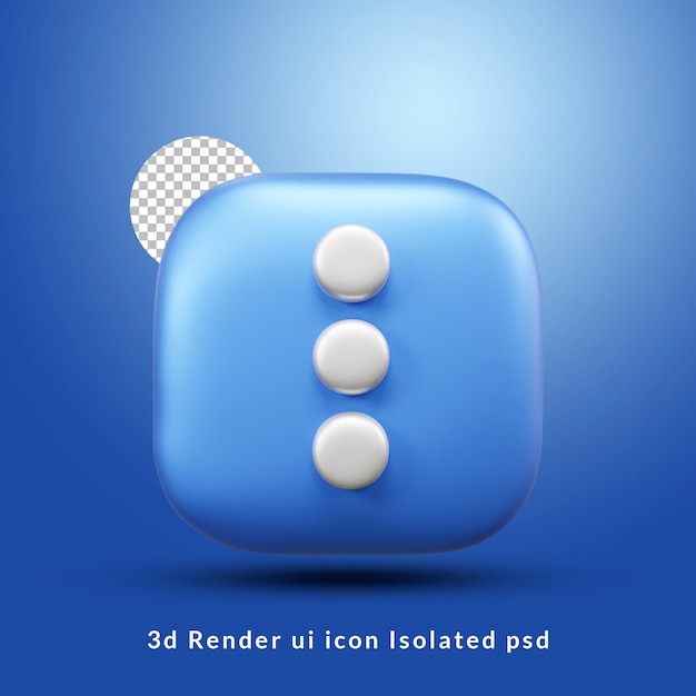 icono de interfaz de usuario de menú 3d aislado