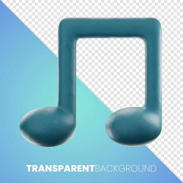 Icono de interfaz de usuario multimedia de música premium Representación 3D PNG Fondo transparente