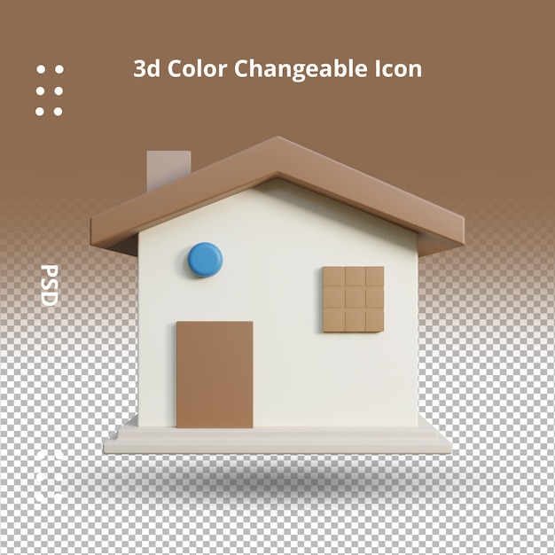 PSD icono de interfaz de usuario de signo de casa moderna 3d
