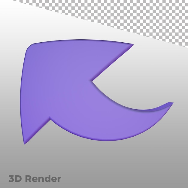Icono de interfaz de usuario de símbolo de flecha de representación 3d