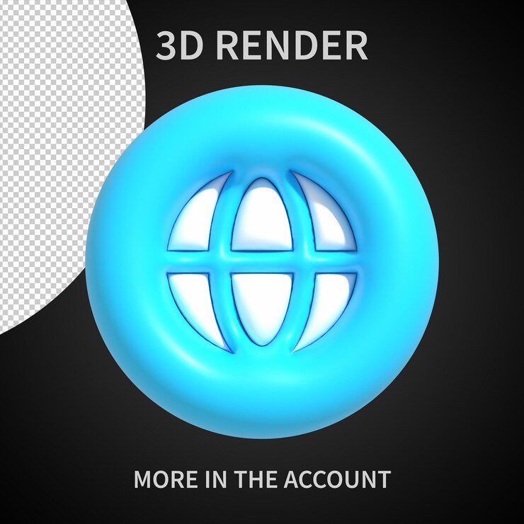 PSD icono de internet 3d sobre fondo transparente