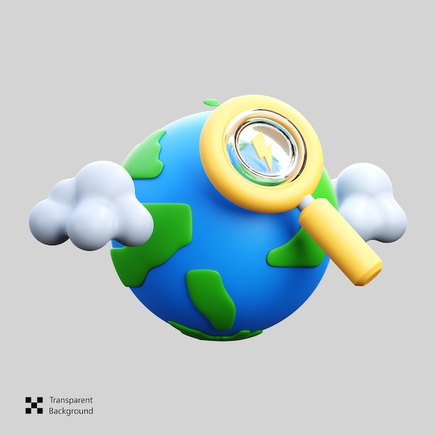 Icono de investigación energética en 3D