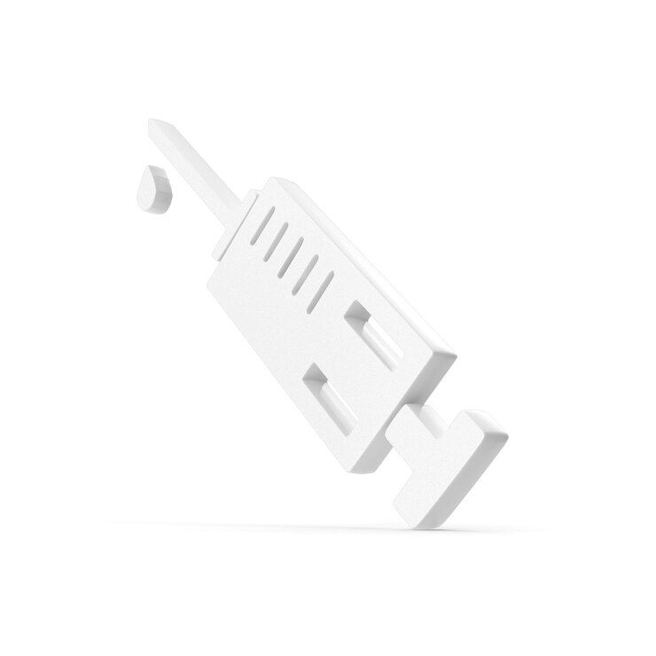 PSD icono de inyección médica 3d blanco para presentaciones médicas y uso digital