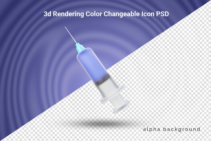 PSD icono de inyección realista 3d