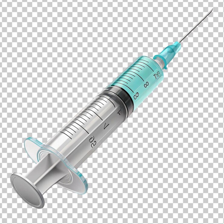 PSD el icono de la jeringa de salud y medicina es una ilustración 3d en un fondo transparente.