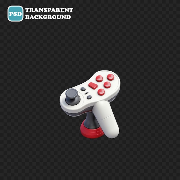 Icono del joystick aislado ilustración de renderizado 3d