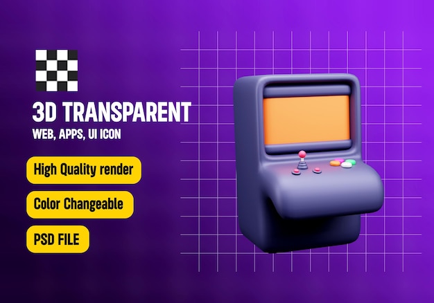 Icono de juego de arcade 3D o Icono de juegos de Metaverse 3D