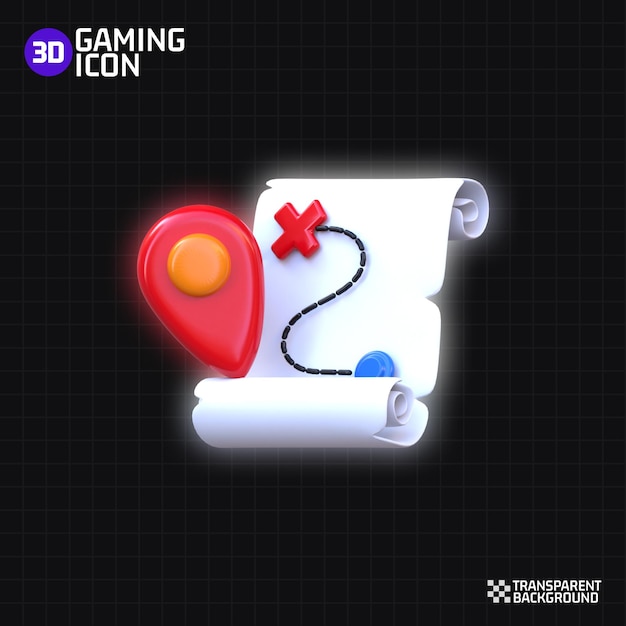 Icono de juego de mapas de representación 3d