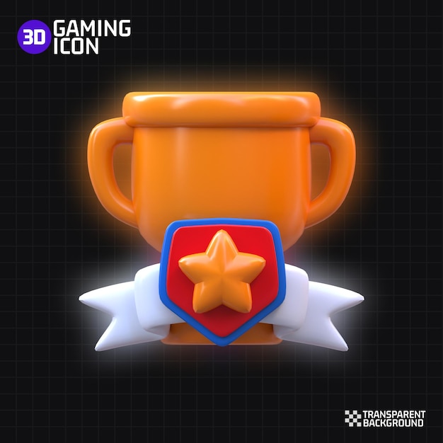 ICONO DE JUEGO DE TROFEO DE ORO DE RENDIMIENTO 3D