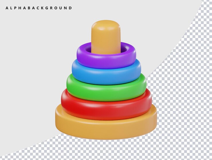 PSD el icono de juguete de anillo 3d aísla la ilustración de renderización