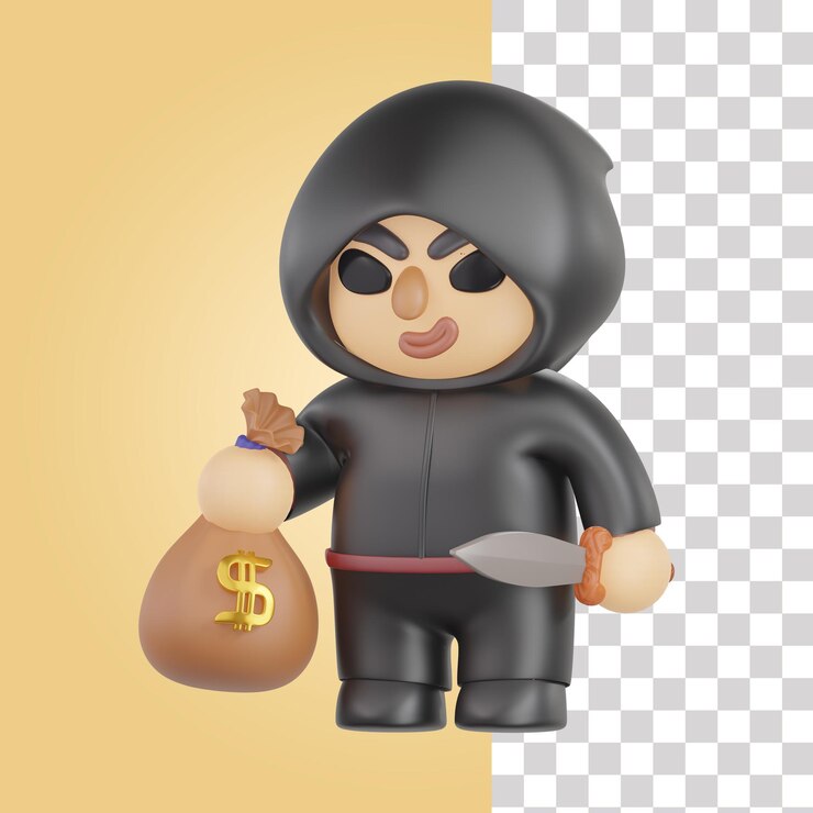 PSD icono de ladrón 3d