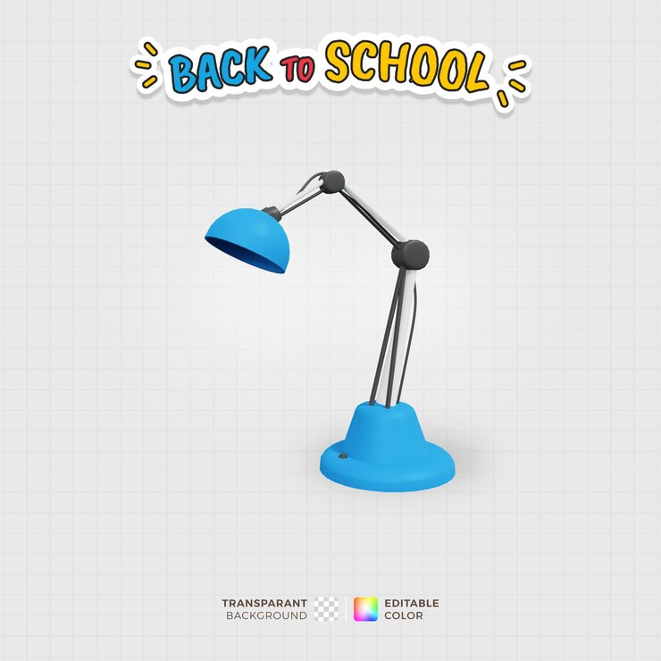 PSD icono de lámpara de mesa de estudio elegante que proporciona iluminación enfocada para trabajo productivo o lectura