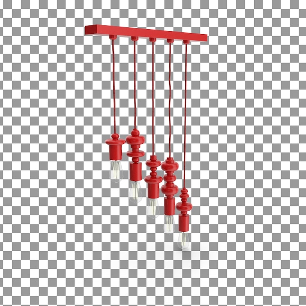 Icono de la lámpara PSD 3D en fondo aislado y transparente