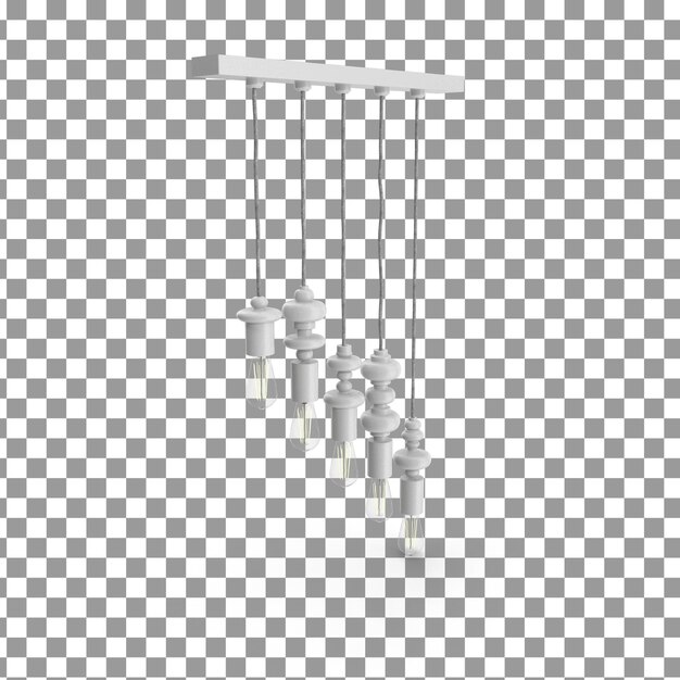 Icono de la lámpara PSD 3D en fondo aislado y transparente