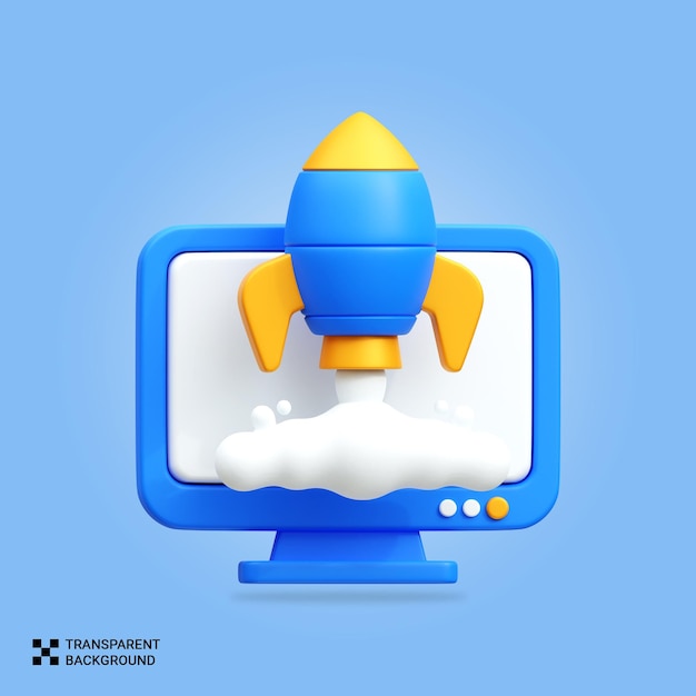 Icono de lanzamiento de PSD 3D