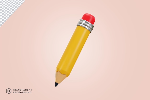 El icono del lápiz amarillo 3D