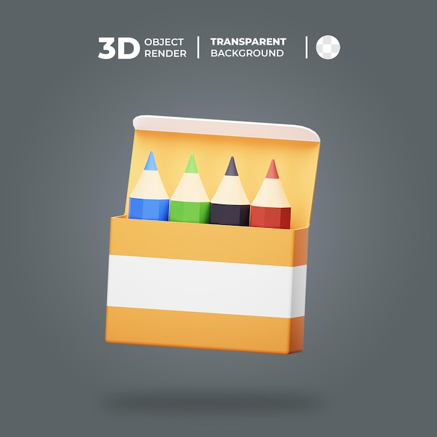 PSD icono de lápiz de color 3d