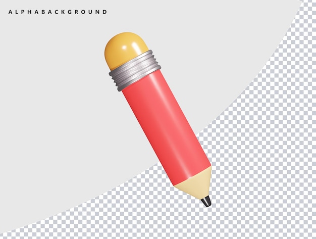 El icono del lápiz es una ilustración 3D.