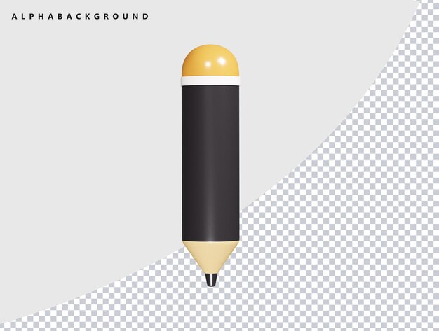 El icono del lápiz es una ilustración 3D.