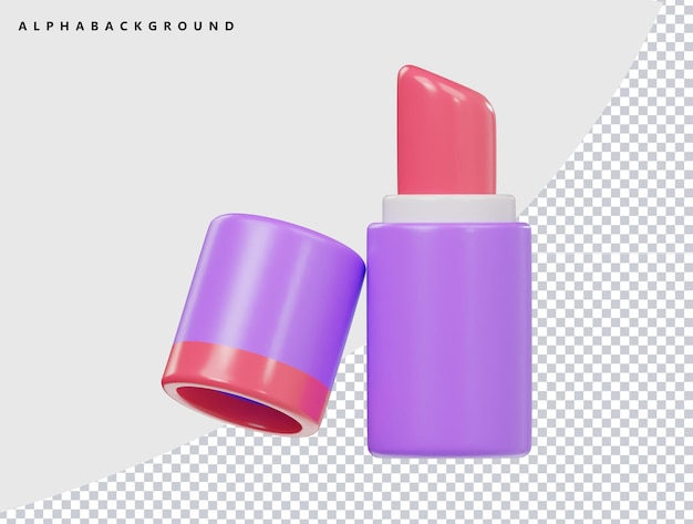 El icono de lápiz labial es una ilustración 3D.