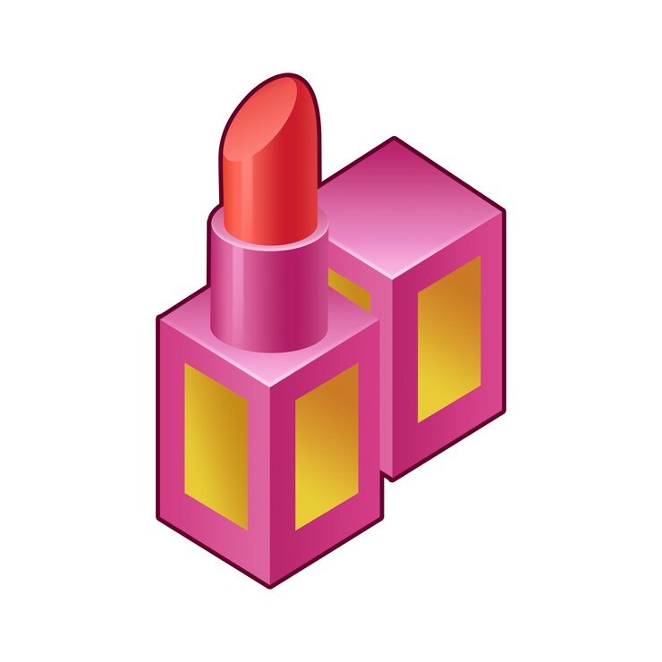Icono de lápiz labial estilo isométrico 3d