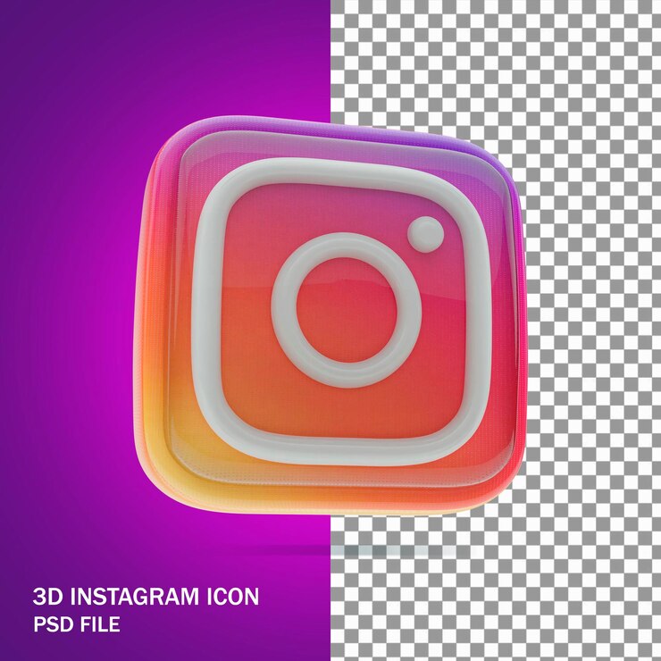 Icono lateral 3D de Instagram