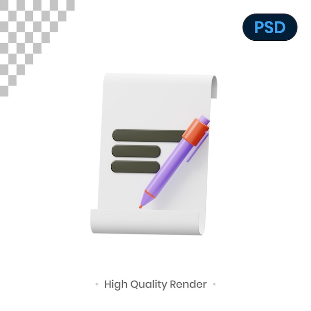 Icono de letra 3d psd premium