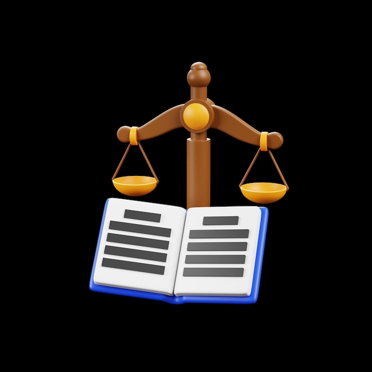 PSD icono de la ley y la justicia 3d plantilla png