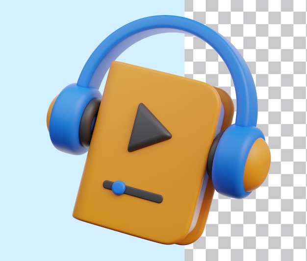 El icono del libro de audio en 3D
