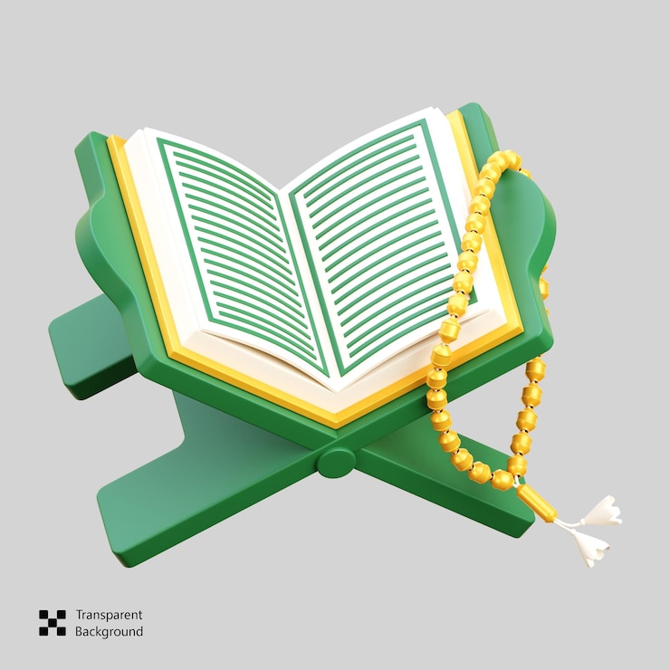 PSD icono del libro del corán en 3d