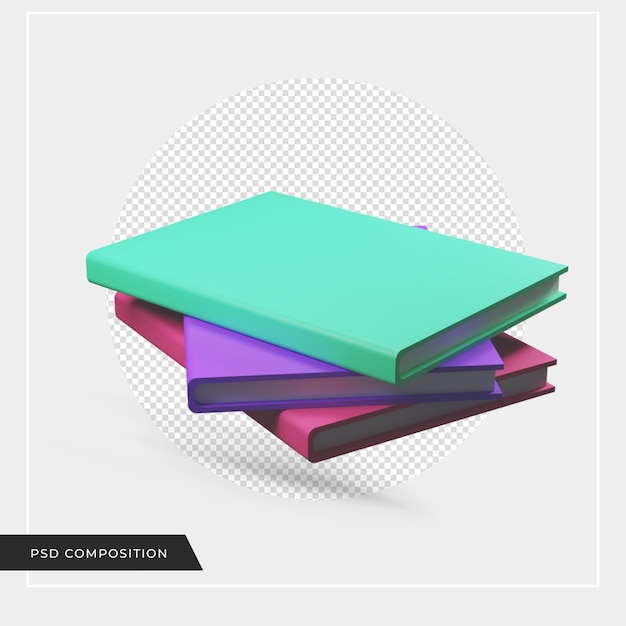 Icono de libro realista 3d aislado