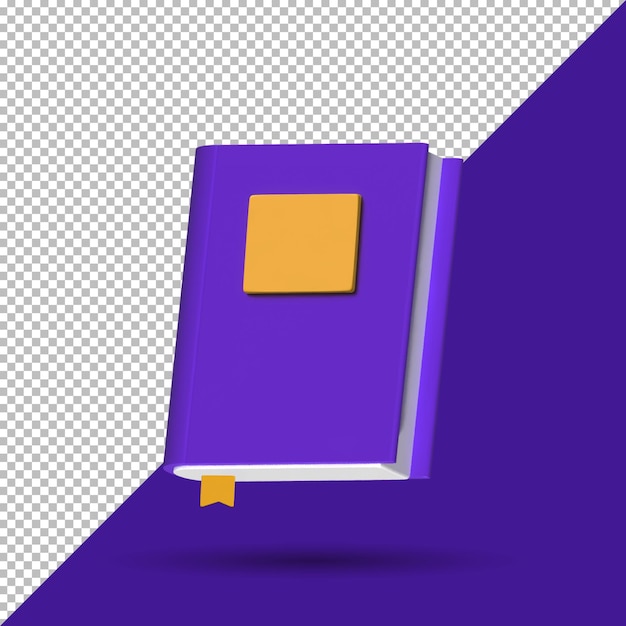 PSD icono de libro de renderizado 3d