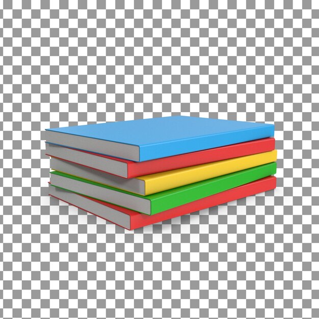 PSD icono de libros 3d sobre fondo aislado y transparente