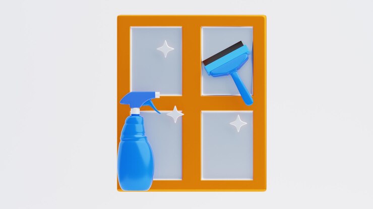 PSD icono de limpieza de vidrio 3d icono de limpeza de vidrio de ventana